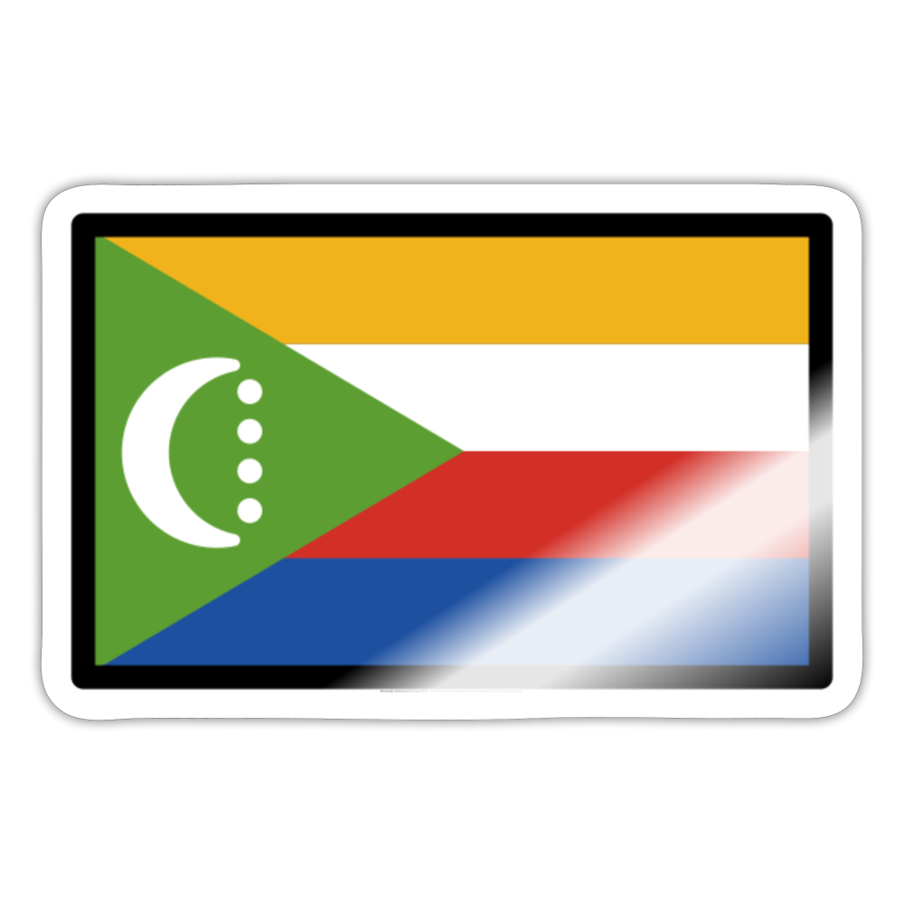 Flag: Comoros Moji Sticker - Emoji.Express - white glossy