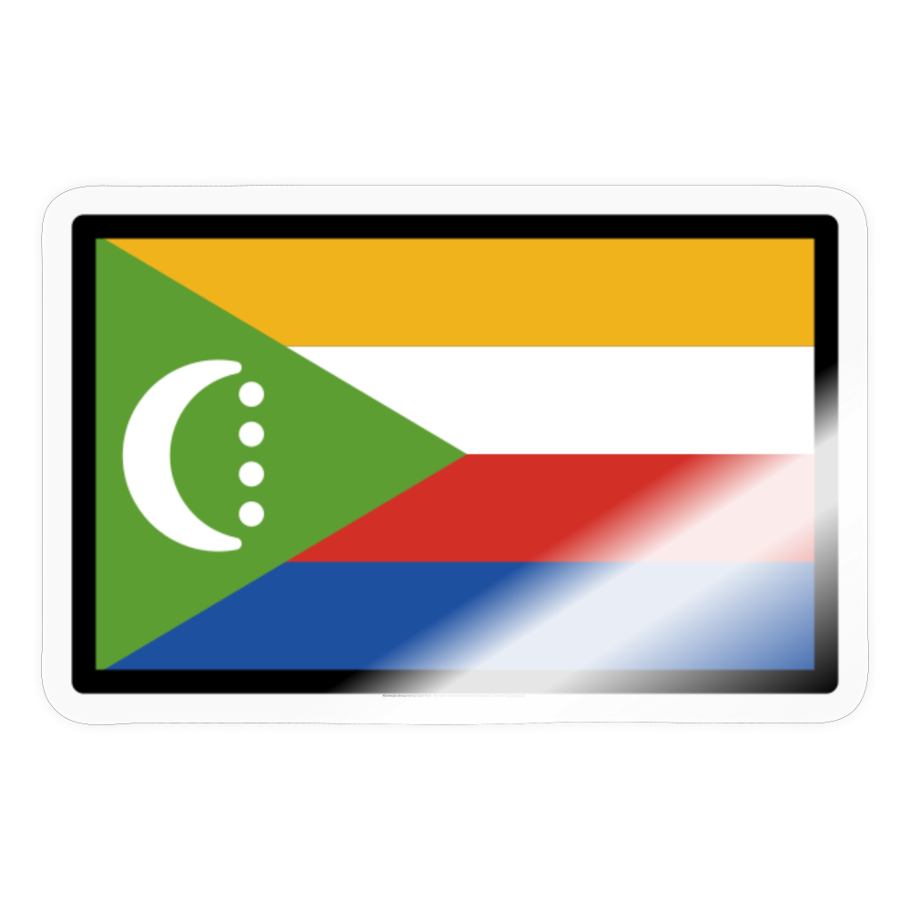 Flag: Comoros Moji Sticker - Emoji.Express - transparent glossy