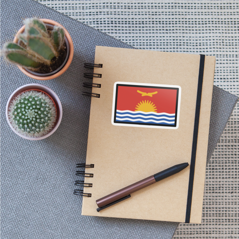 Flag: Kiribati Moji Sticker - Emoji.Express - white matte