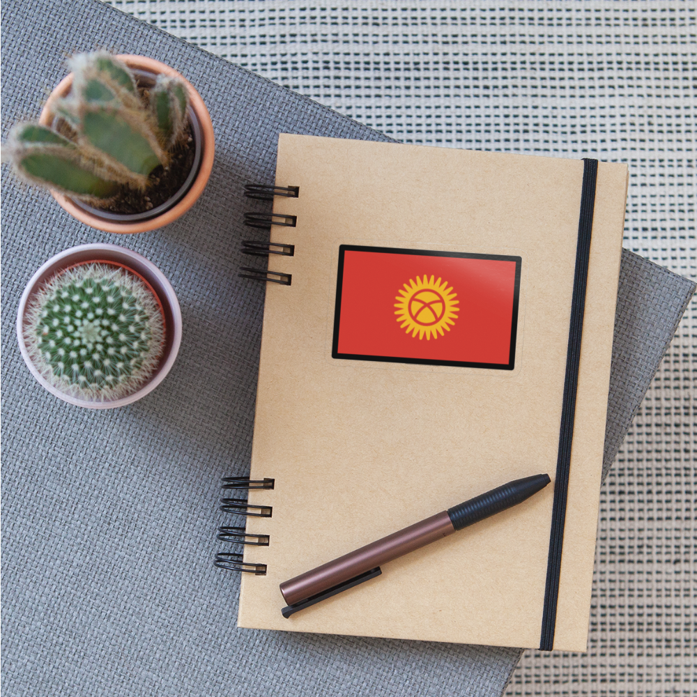 Flag: Kyrgyzstan Moji Sticker - Emoji.Express - transparent glossy