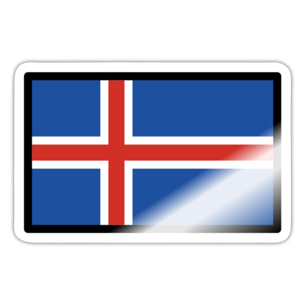 Flag: Iceland Moji Sticker - Emoji.Express - white glossy