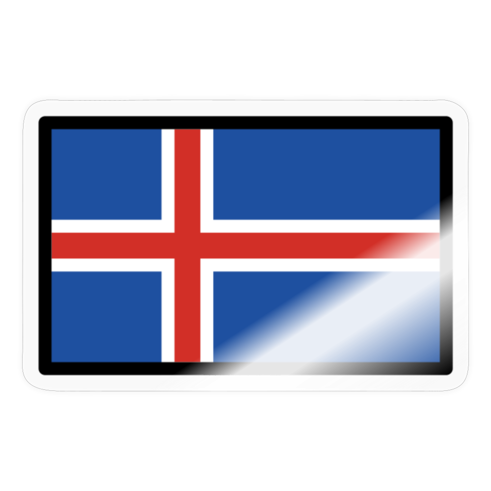 Flag: Iceland Moji Sticker - Emoji.Express - transparent glossy