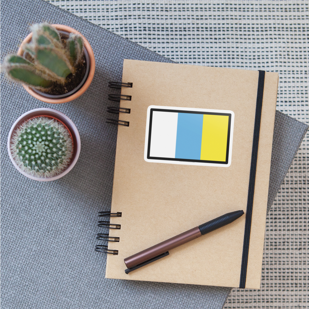 Flag: Canary Islands Moji Sticker - Emoji.Express - white matte