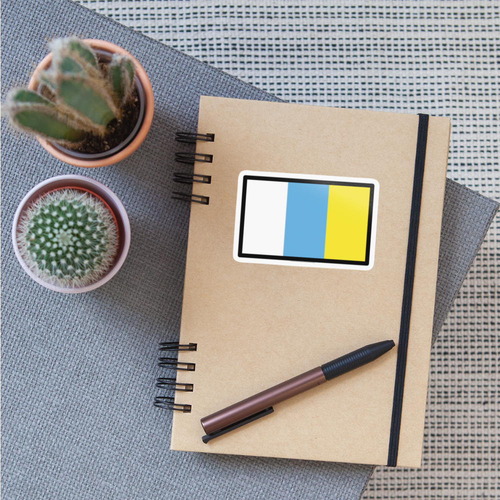 Flag: Canary Islands Moji Sticker - Emoji.Express - white glossy