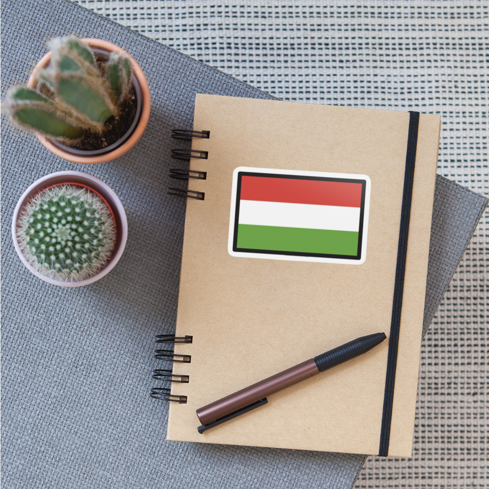 Flag: Hungary Moji Sticker - Emoji.Express - white matte