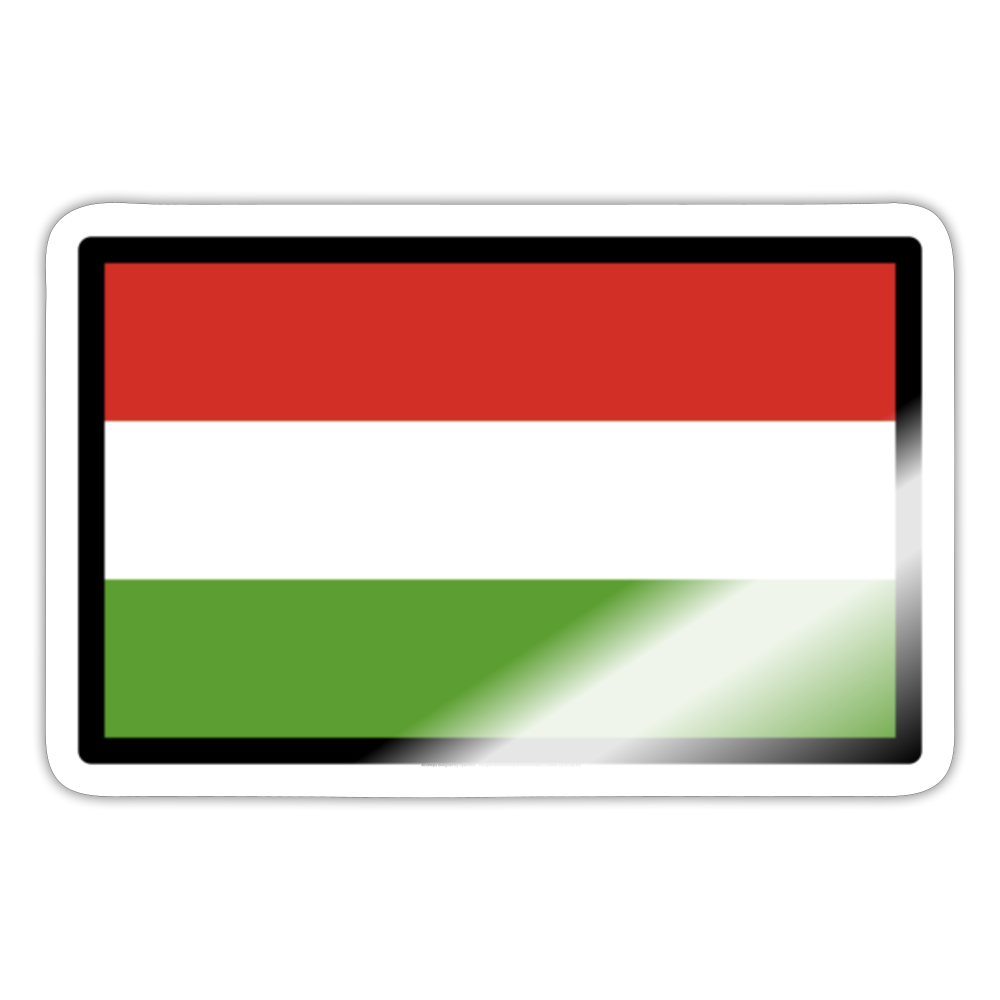 Flag: Hungary Moji Sticker - Emoji.Express - white glossy