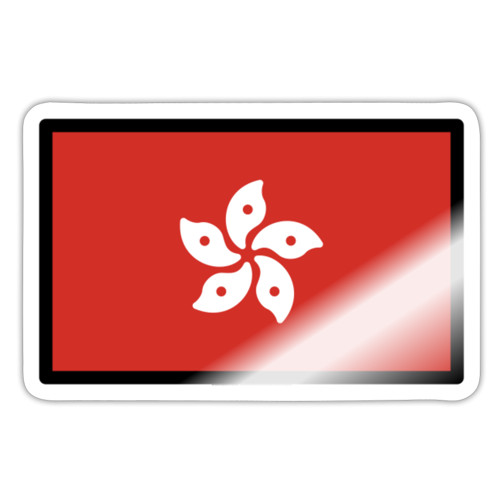 Flag: Hong Kong SAR China Moji Sticker - Emoji.Express - white glossy