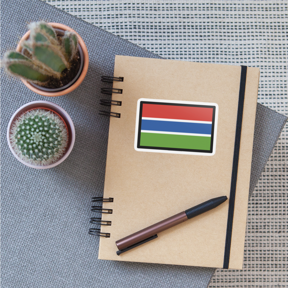 Flag: Gambia Moji Sticker - Emoji.Express - white matte