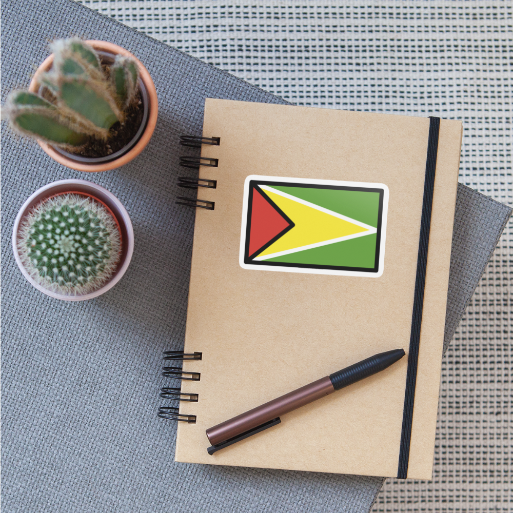 Flag: Guyana Moji Sticker - Emoji.Express - white matte