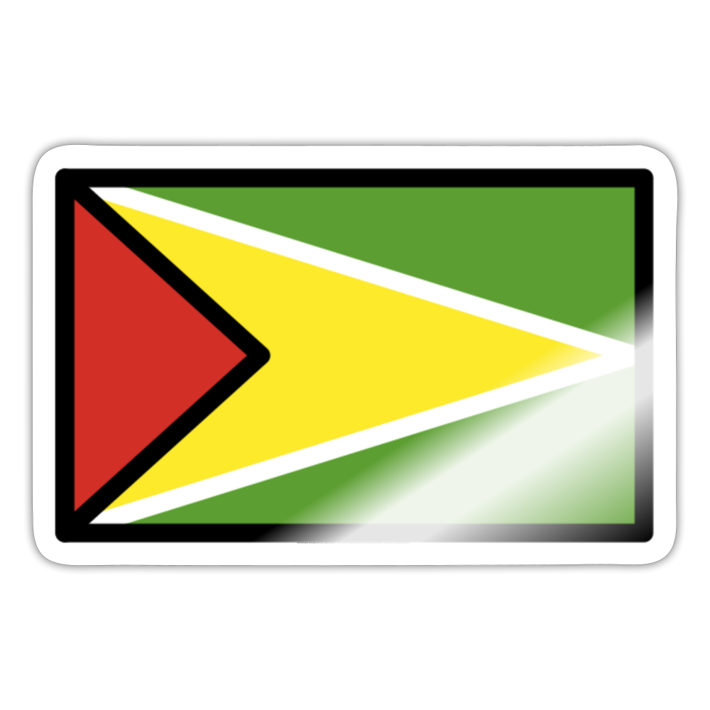 Flag: Guyana Moji Sticker - Emoji.Express - white glossy