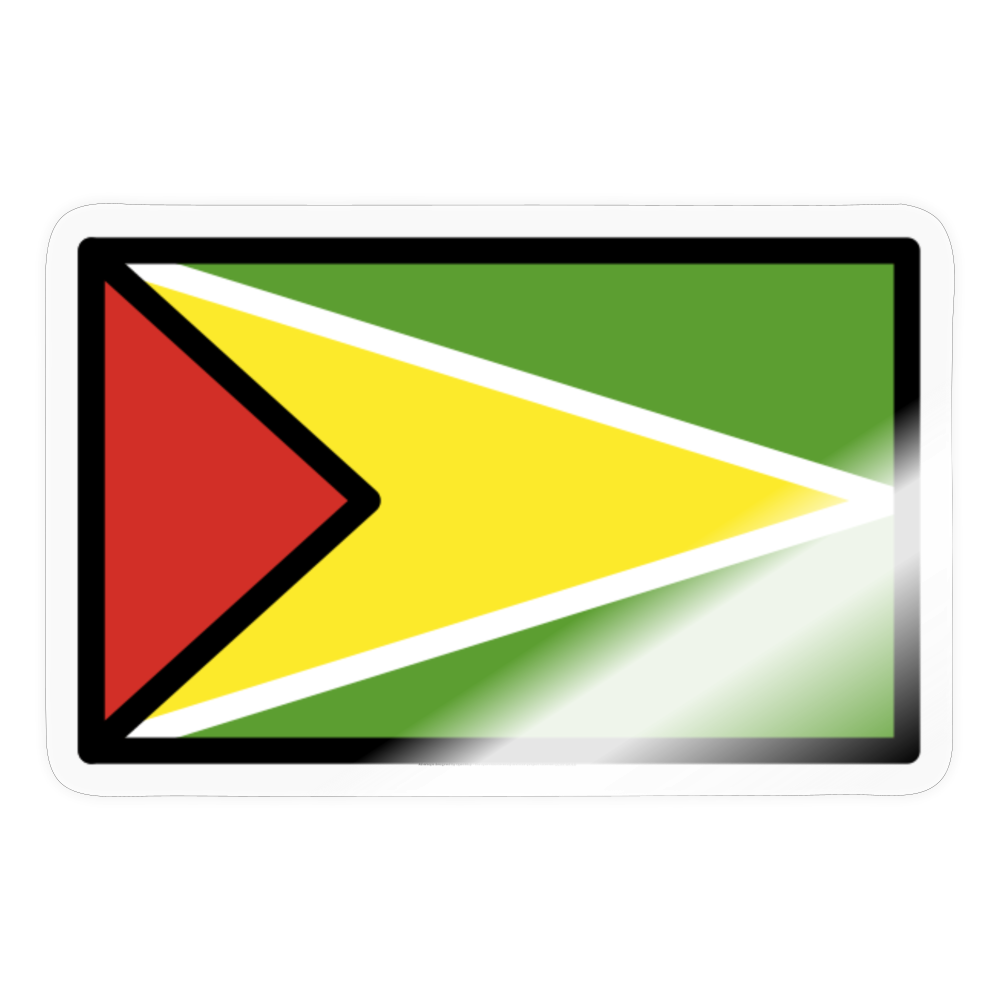 Flag: Guyana Moji Sticker - Emoji.Express - transparent glossy