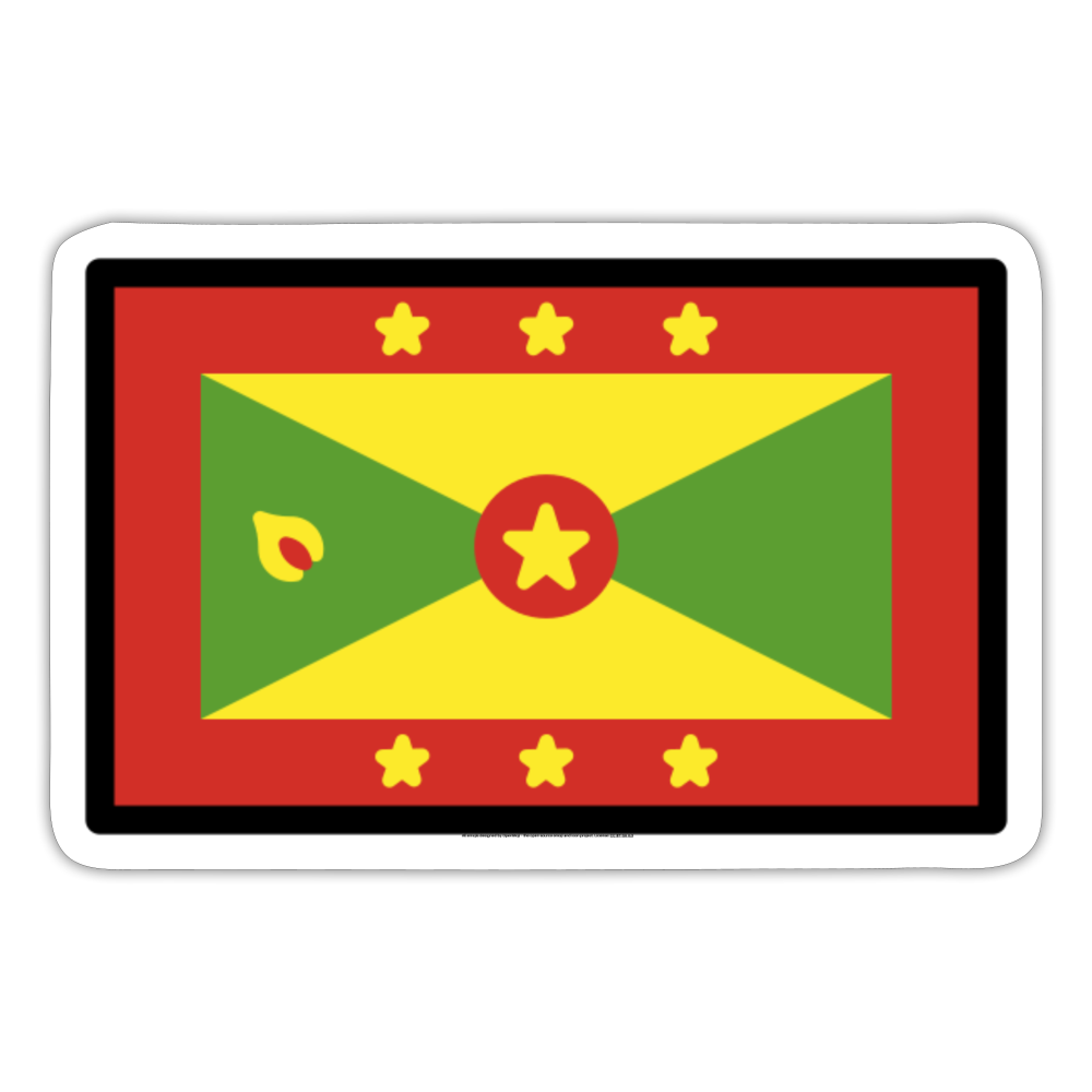 Flag: Grenada Moji Sticker - Emoji.Express - white matte