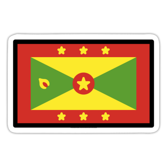 Flag: Grenada Moji Sticker - Emoji.Express - white matte