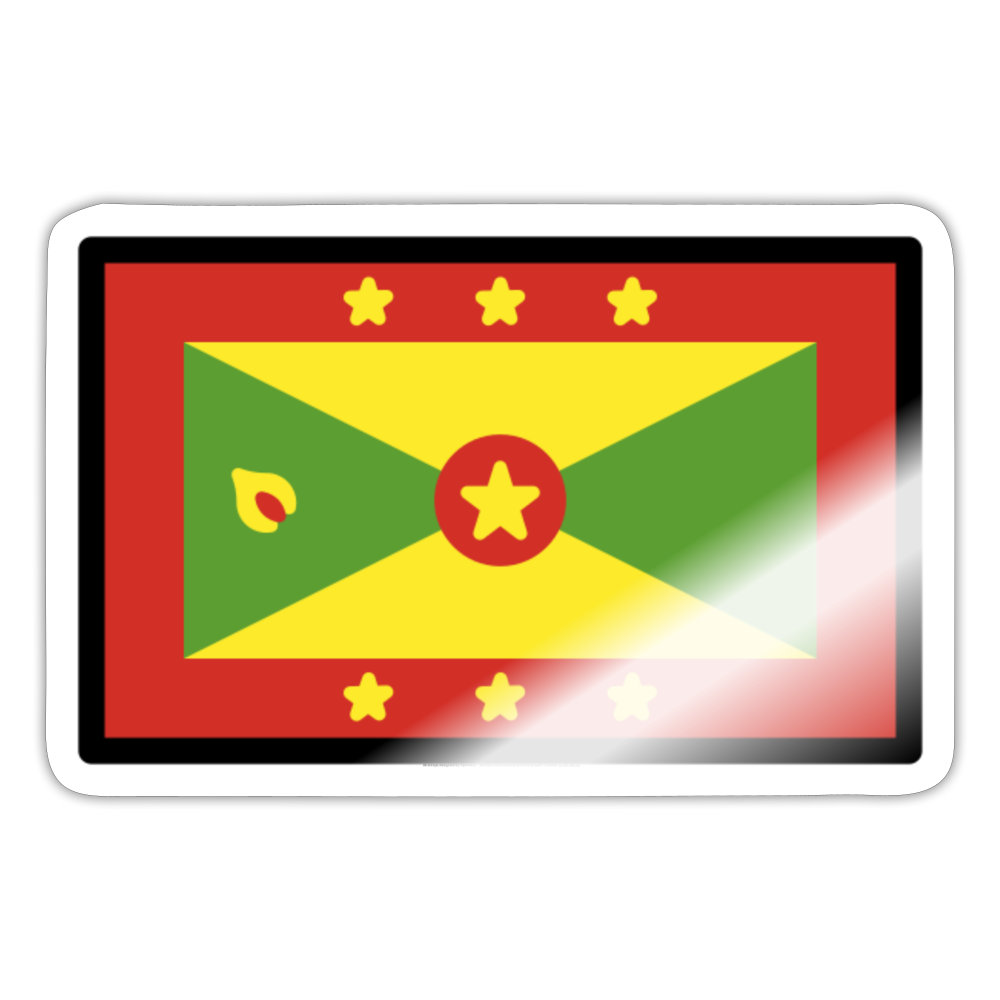 Flag: Grenada Moji Sticker - Emoji.Express - white glossy