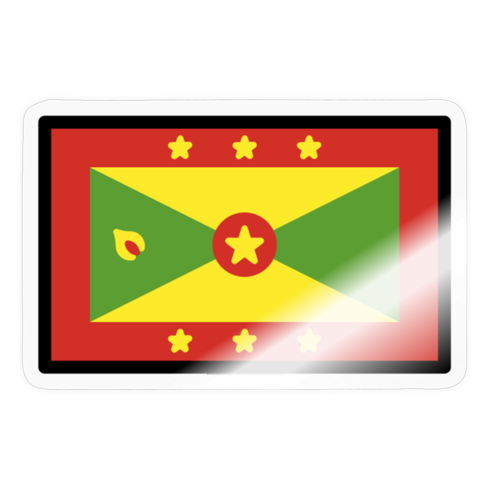 Flag: Grenada Moji Sticker - Emoji.Express - transparent glossy