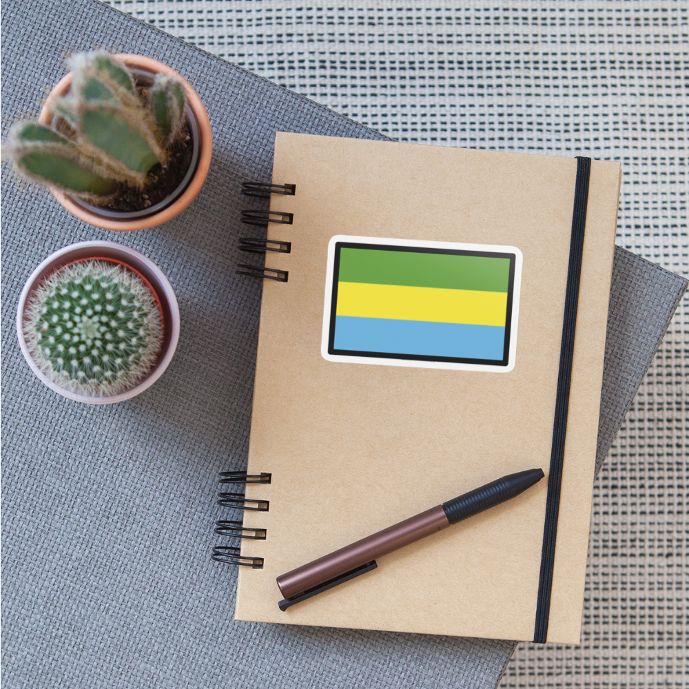 Flag: Gabon Moji Sticker - Emoji.Express - white matte