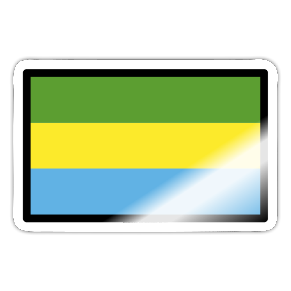 Flag: Gabon Moji Sticker - Emoji.Express - white glossy