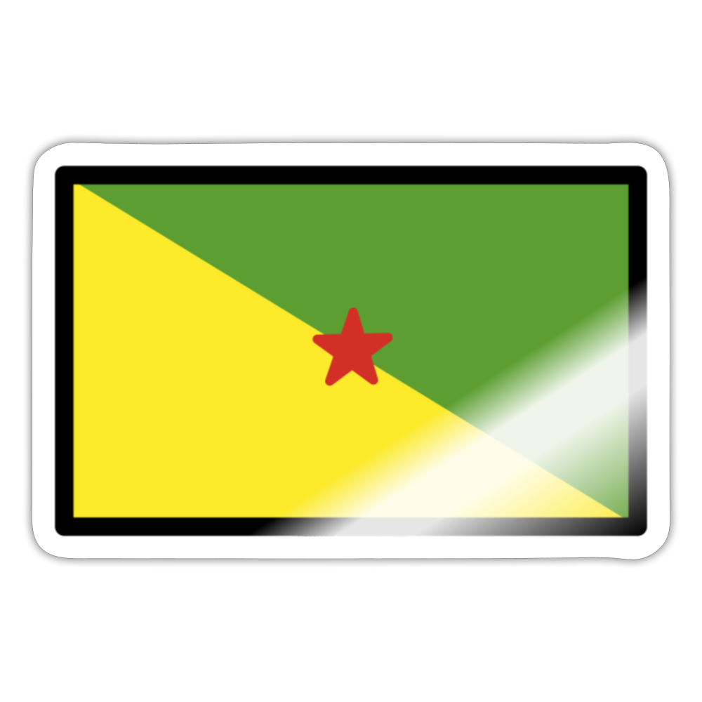 Flag: French Guiana Moji Sticker - Emoji.Express - white glossy