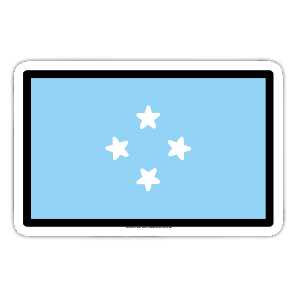 Flag: Micronesia Moji Sticker - Emoji.Express - white matte