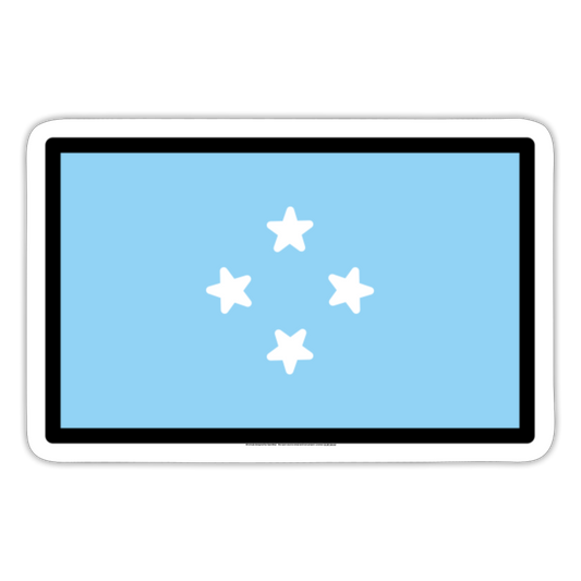 Flag: Micronesia Moji Sticker - Emoji.Express - white matte