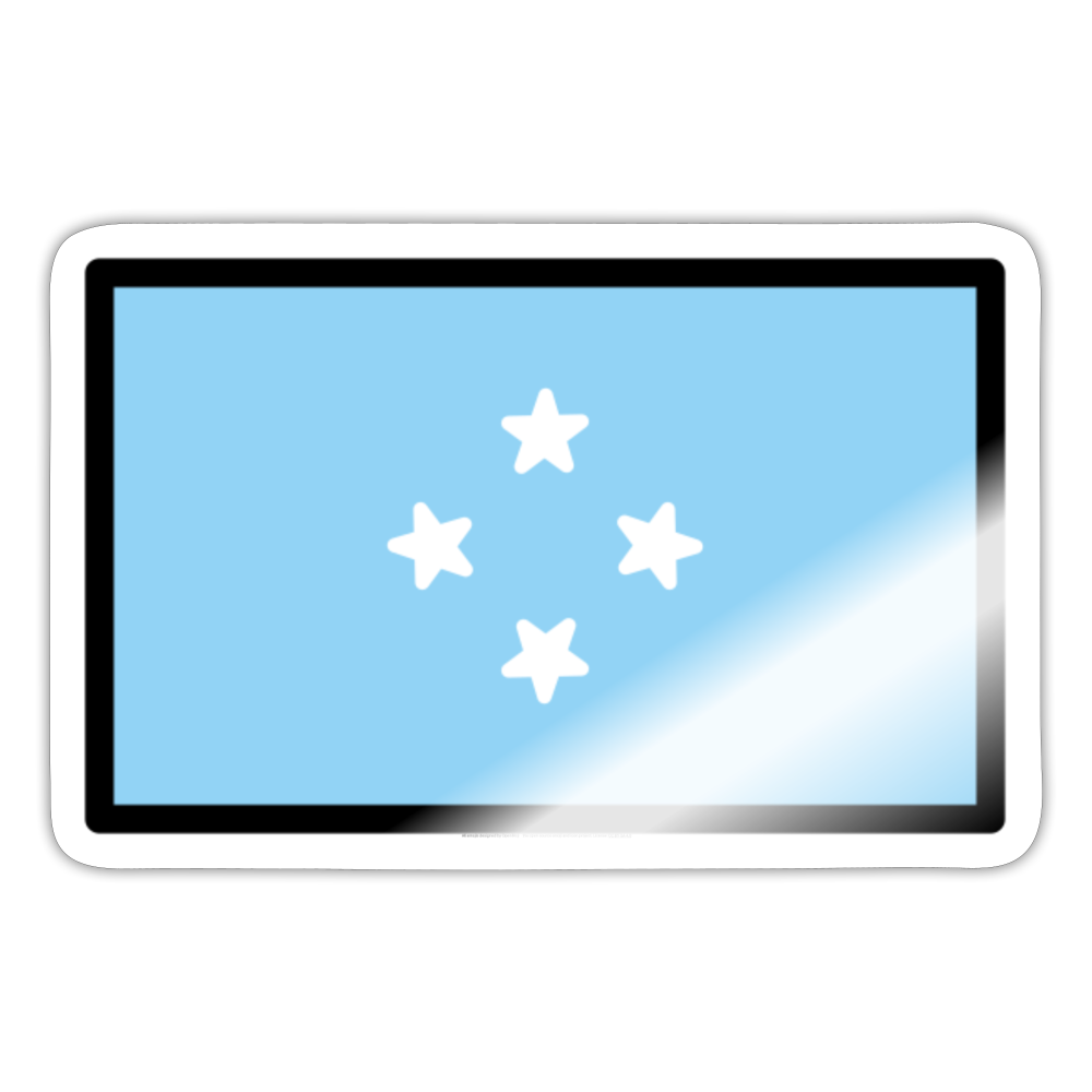 Flag: Micronesia Moji Sticker - Emoji.Express - white glossy