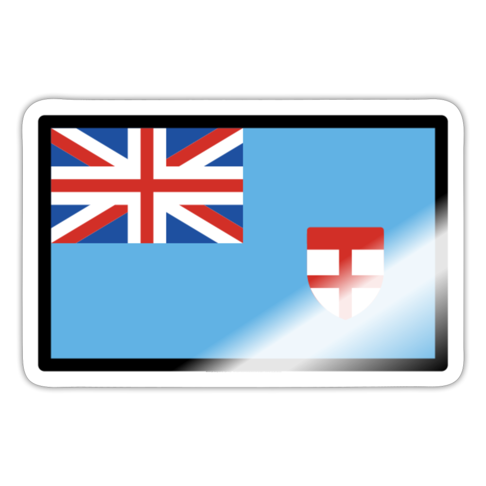 Flag: Fiji Moji Sticker - Emoji.Express - white glossy