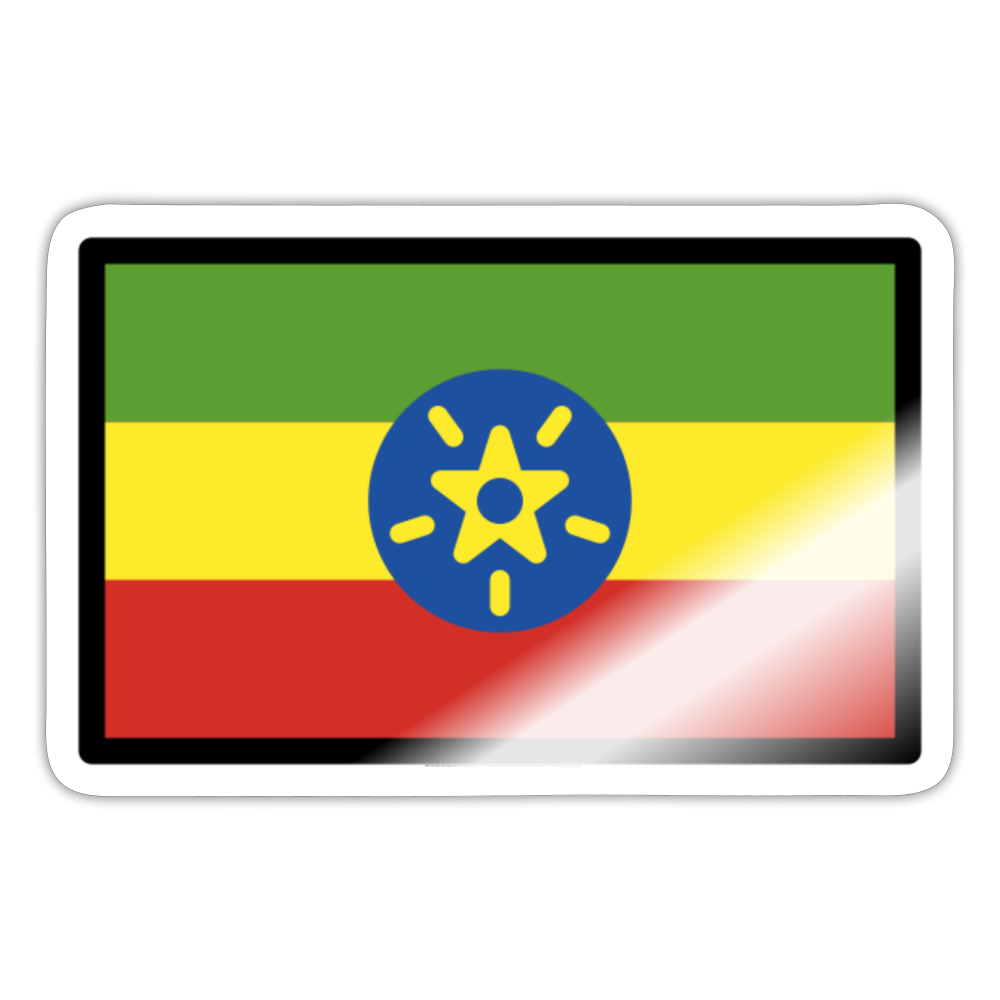 Flag: Ethiopia Moji Sticker - Emoji.Express - white glossy