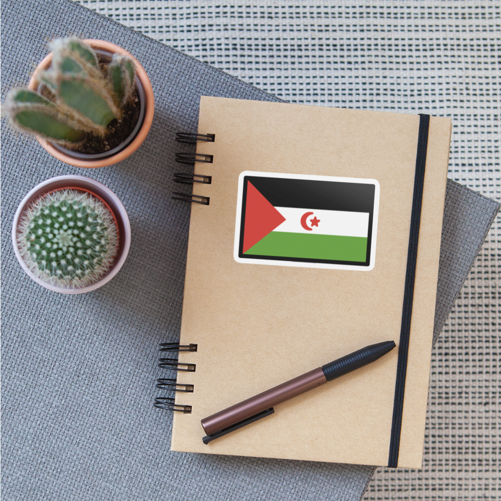 Flag: Western Sahara Moji Sticker - Emoji.Express - white matte