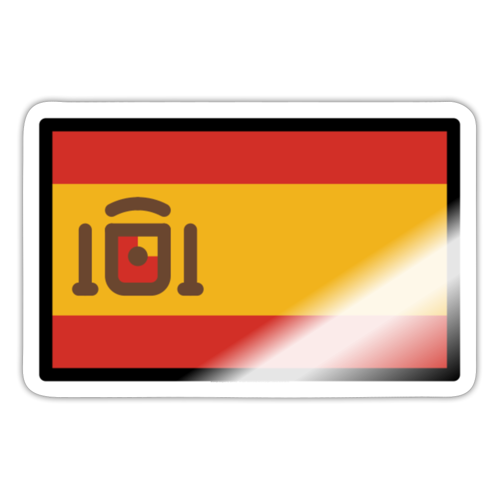 Flag: Ceuta & Melilla Moji Sticker - Emoji.Express - white glossy