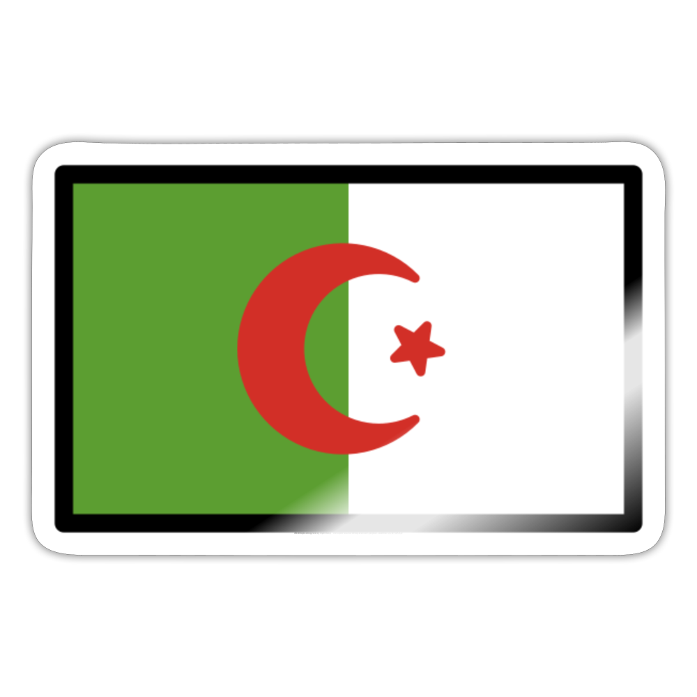 Flag: Algeria Moji Sticker - Emoji.Express - white glossy