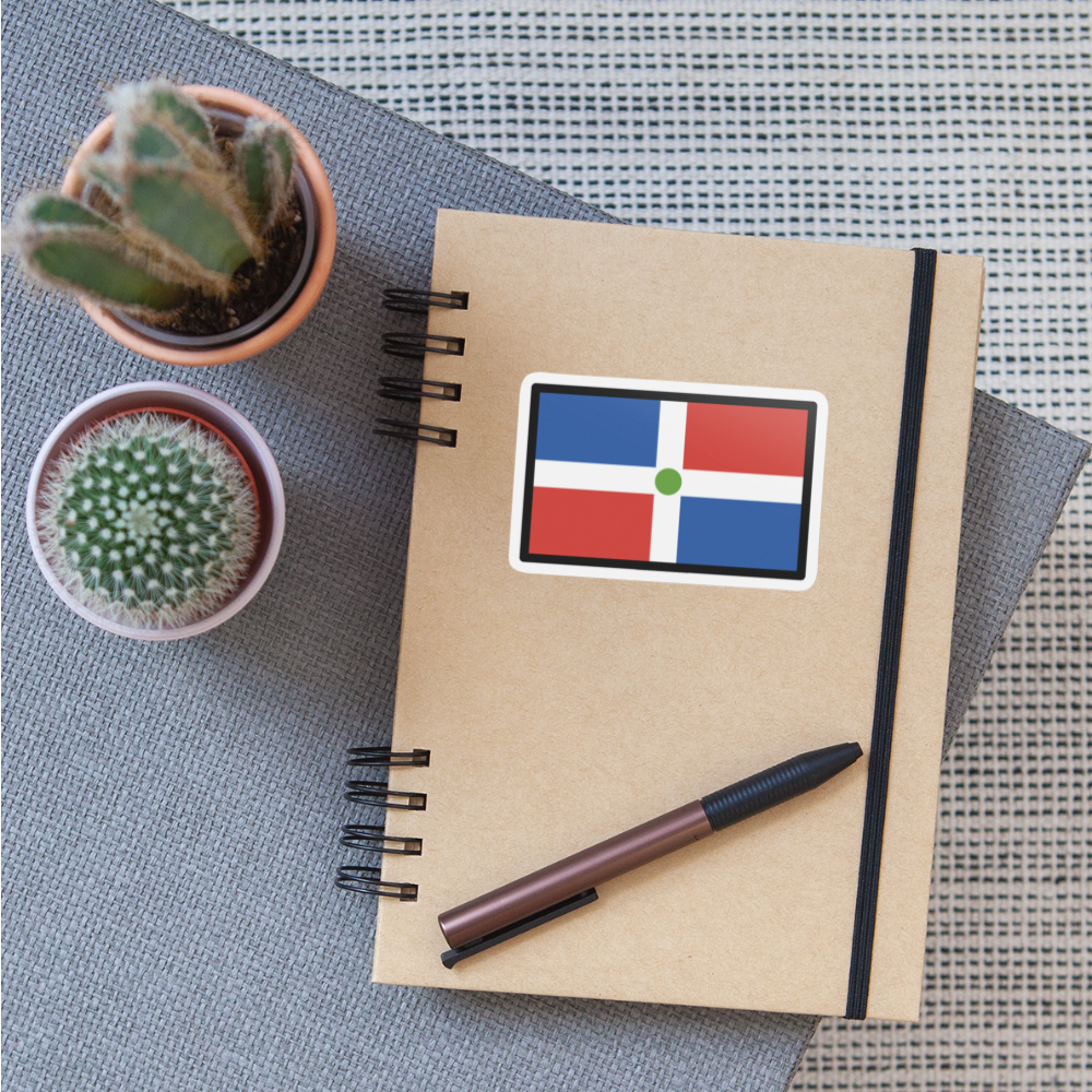 Flag: Dominican Republic Moji Sticker - Emoji.Express - white matte