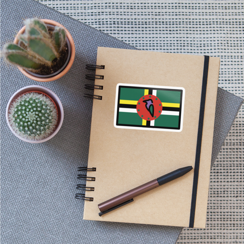 Flag: Dominica Moji Sticker - Emoji.Express - white glossy