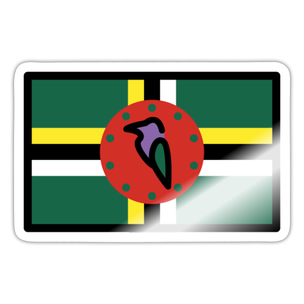Flag: Dominica Moji Sticker - Emoji.Express - white glossy