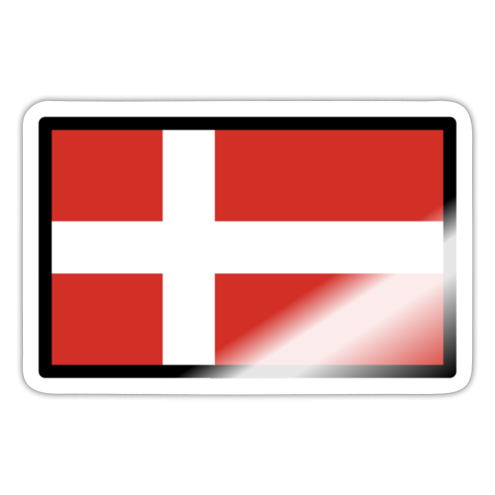 Flag: Denmark Moji Sticker - Emoji.Express - white glossy