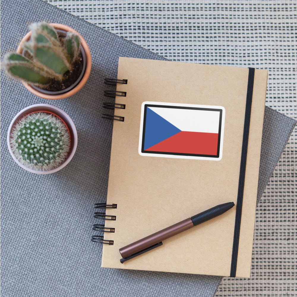 Flag: Czechia Moji Sticker - Emoji.Express - white matte