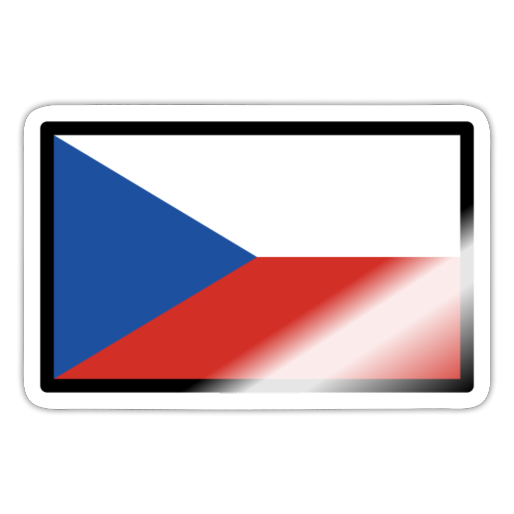 Flag: Czechia Moji Sticker - Emoji.Express - white glossy