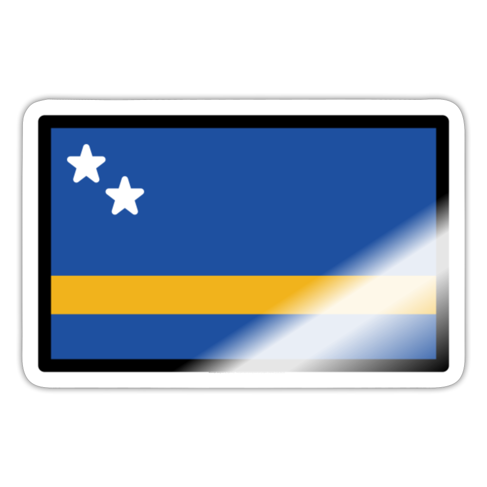 Flag: Curaçao Moji Sticker - Emoji.Express - white glossy
