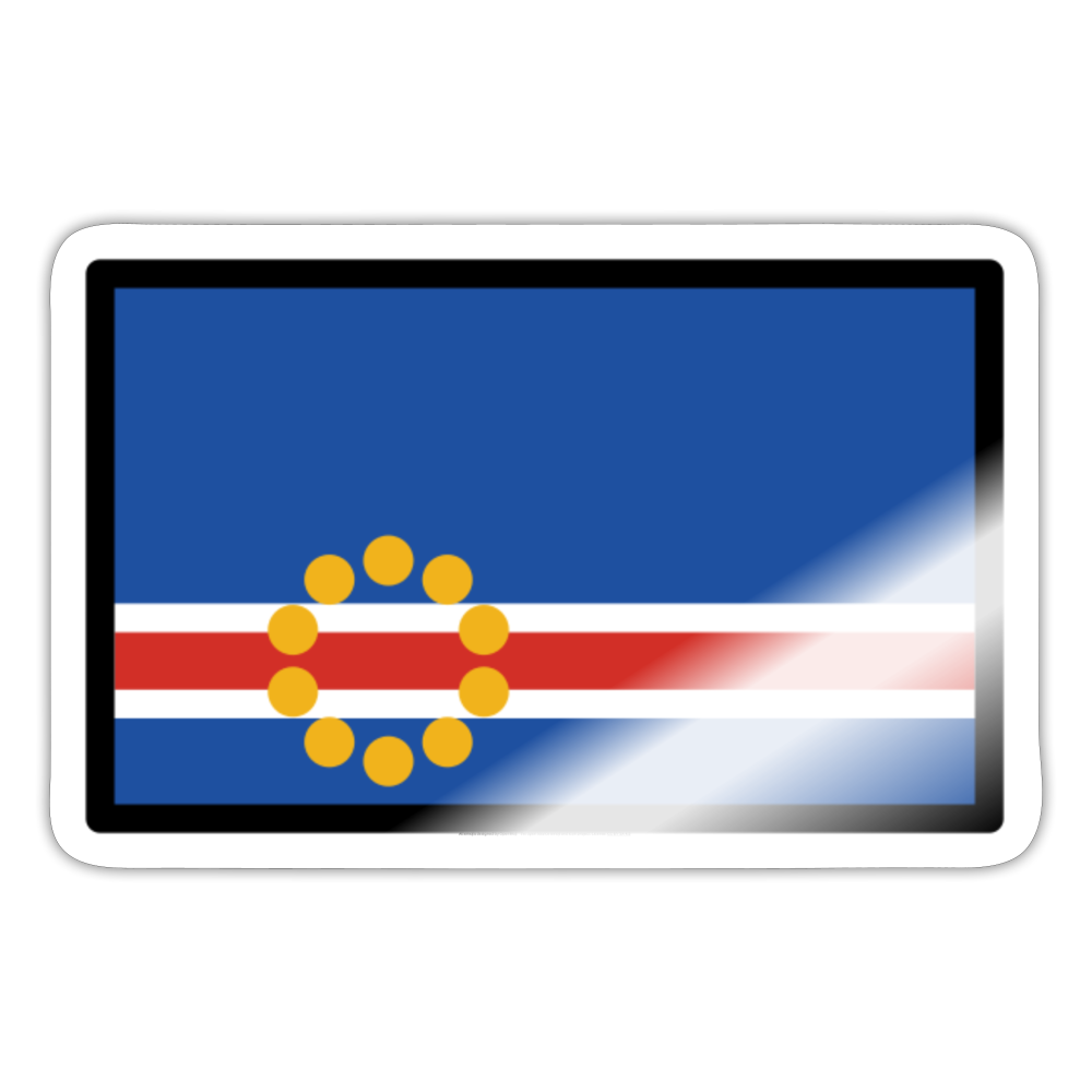 Flag: Cape Verde Moji Sticker - Emoji.Express - white glossy