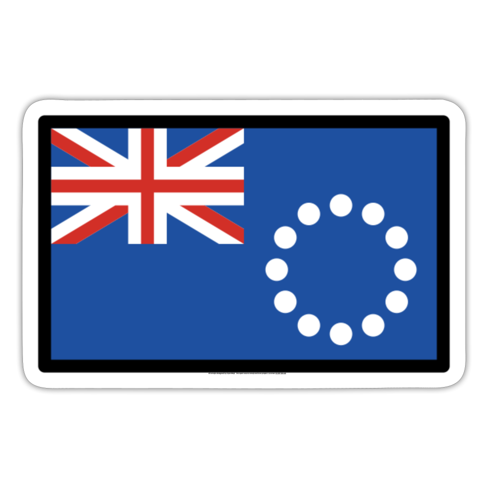 Flag: Cook Islands Moji Sticker - Emoji.Express - white matte