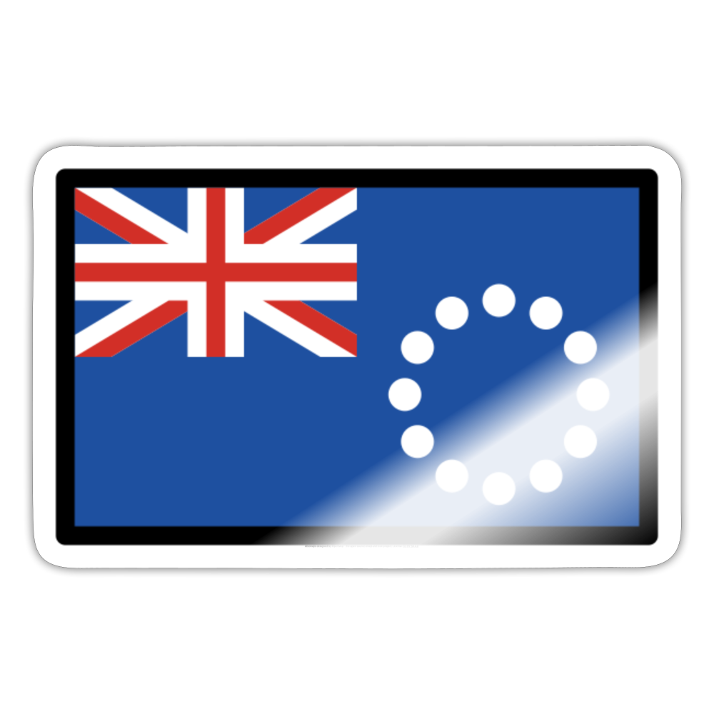 Flag: Cook Islands Moji Sticker - Emoji.Express - white glossy