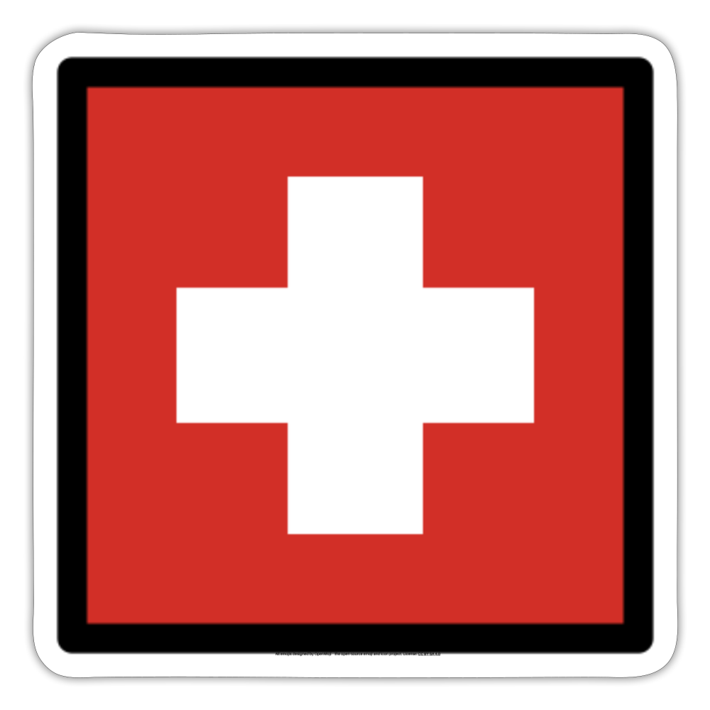Flag: Switzerland Moji Sticker - Emoji.Express - white matte