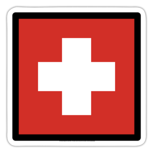 Flag: Switzerland Moji Sticker - Emoji.Express - white matte