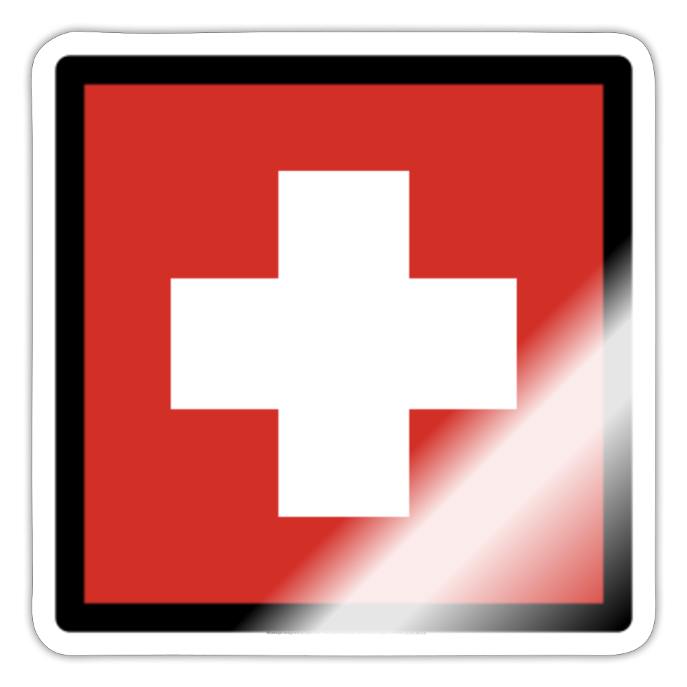 Flag: Switzerland Moji Sticker - Emoji.Express - white glossy