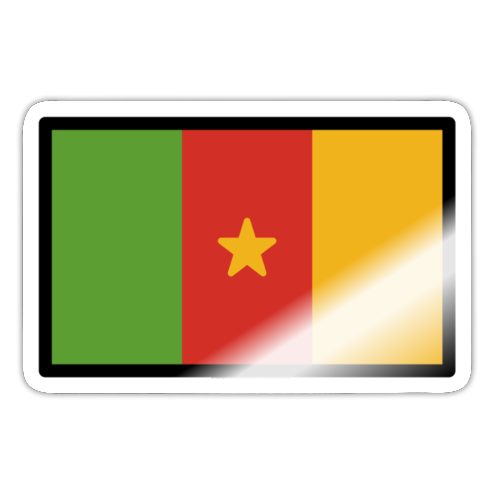 Flag: Cameroon Moji Sticker - Emoji.Express - white glossy