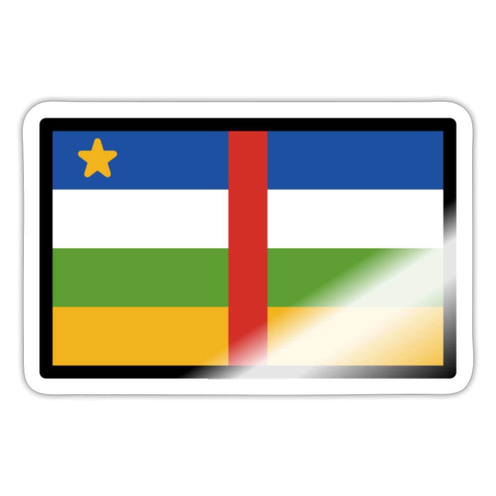 Flag: Central African Republic Moji Sticker - Emoji.Express - white glossy