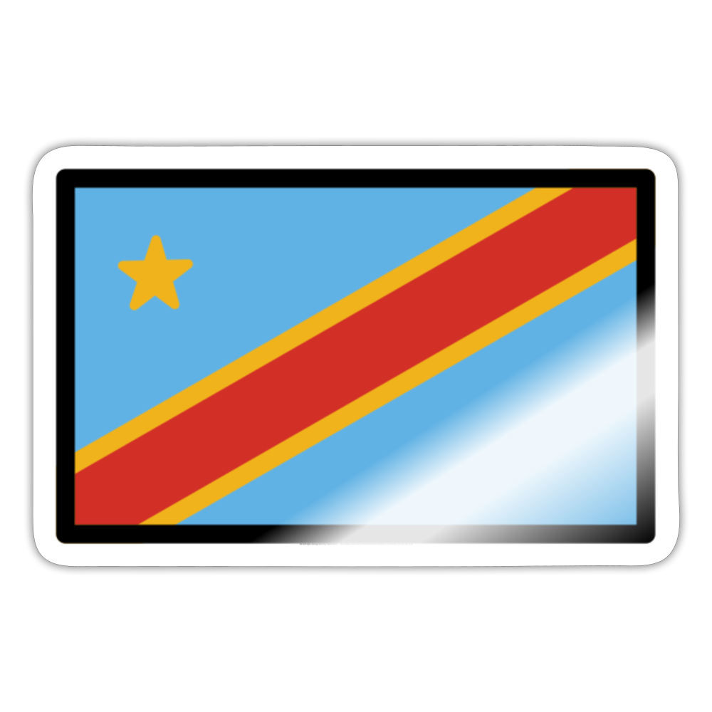 Flag: Congo-Kinshasa Moji Sticker - Emoji.Express - white glossy