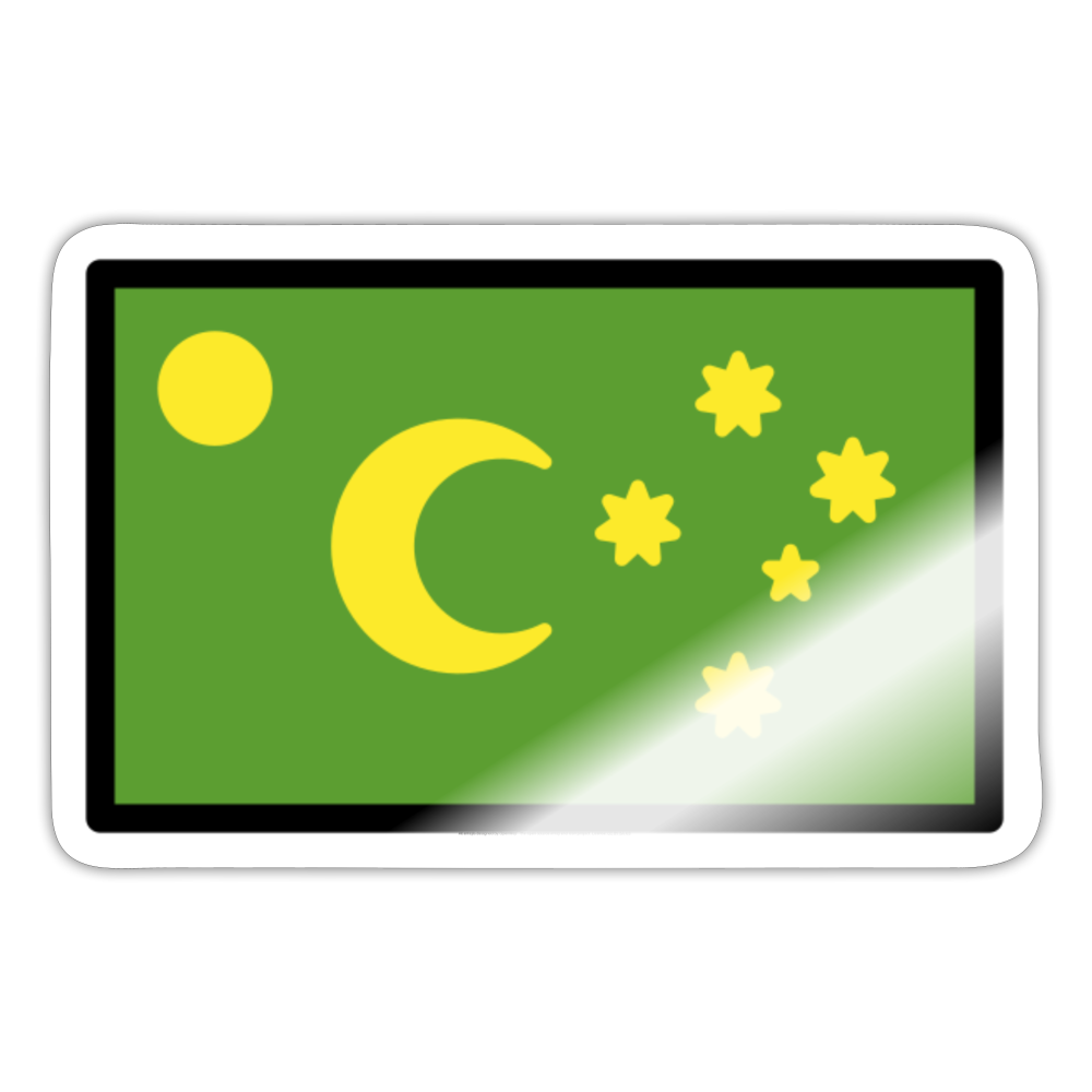 Flag: Cocos (Keeling) Islands Moji Sticker - Emoji.Express - white glossy