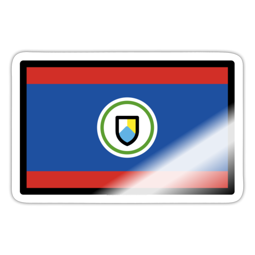 Flag: Belize Moji Sticker - Emoji.Express - white glossy