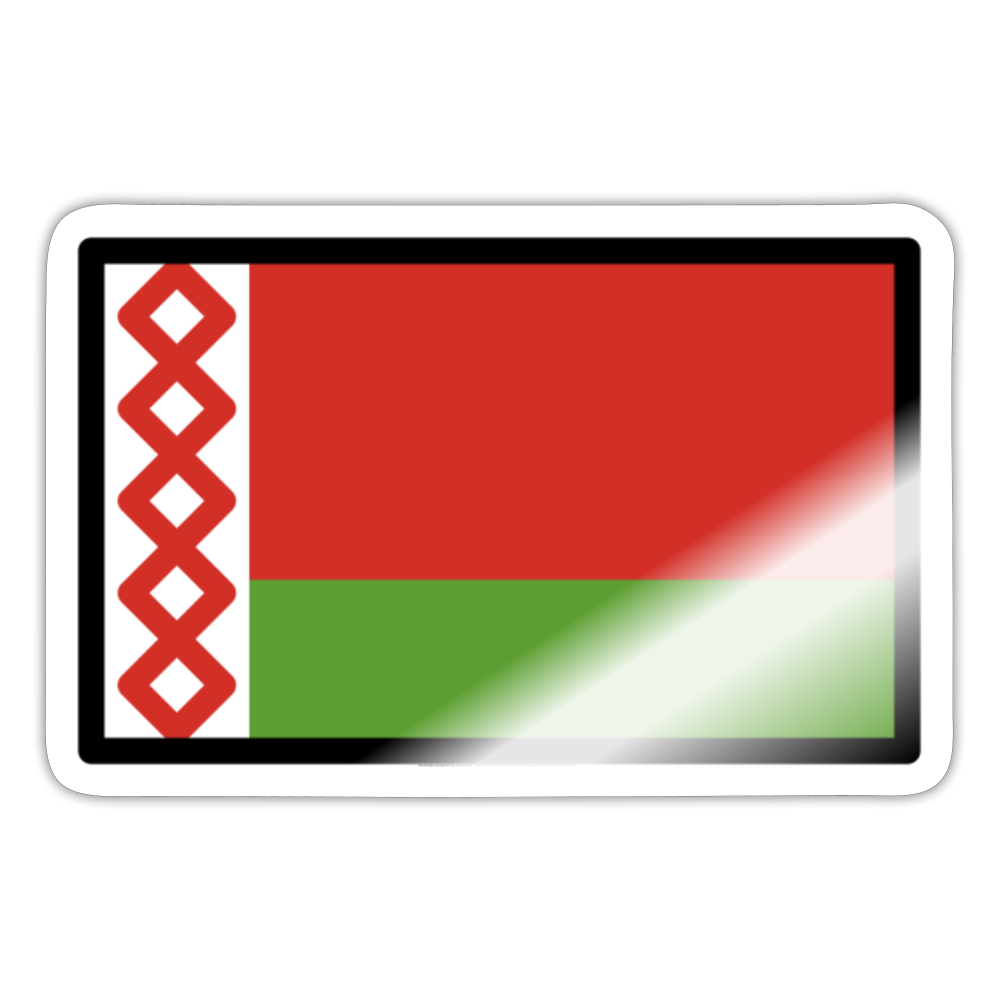 Flag: Belarus Moji Sticker - Emoji.Express - white glossy