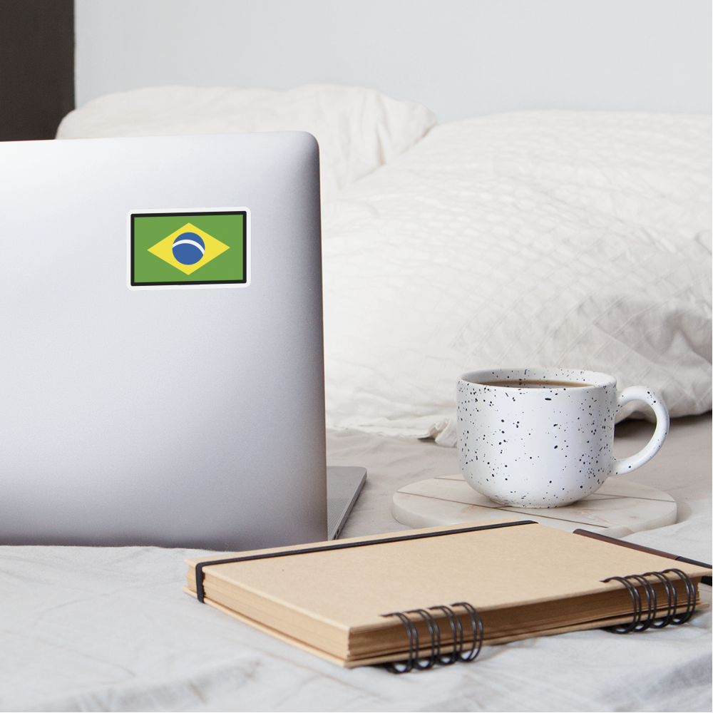 Flag: Brazil Moji Sticker - Emoji.Express - white matte